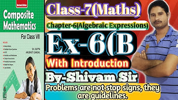 Class-7(Maths)Chapter-6(Algebraic Expressions)Ex-6(B)With Introduction By-Shivam Sir #tiwariclasses