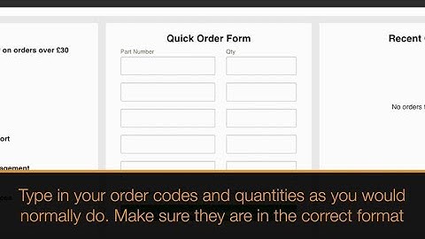 Quick Order Form on the Rapid website
