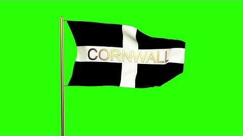 Cornwall Flag With Title Waving In The Wind. Looping Sun Rises Style. Animation Stock Animation