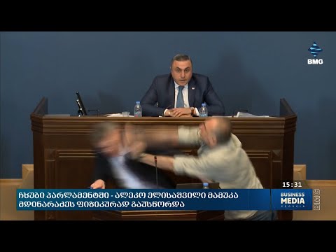 ჩხუბი პარლამენტში - ალეკო ელისაშვილი მამუკა მდინარაძეს ფიზიკურად გაუსწორდა