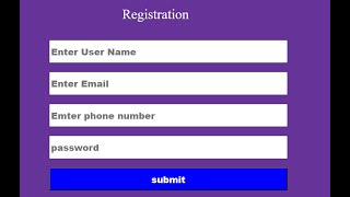 insert data into mysql database using html,css ,javascript , php and mysql database