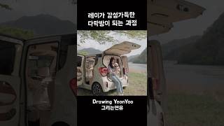 작은 레이의 감성가득 다락방 변신과정 #painting #camping #레이캠핑카#그리는연유#drawingyeonyoo#yeonyoo#ray#그림여행#그림캠핑#travel