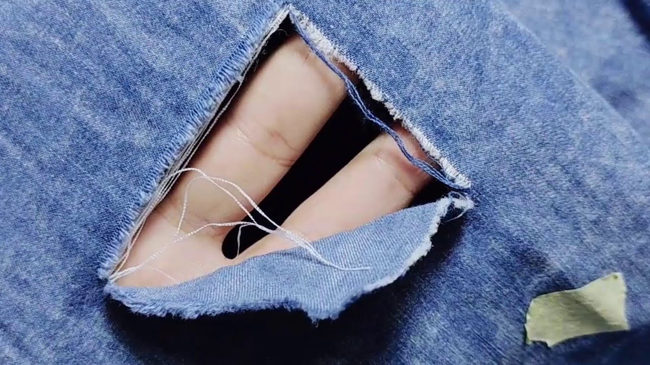 Teach yourself amazing sewing skills to fix a hole in your jeans shirt ...