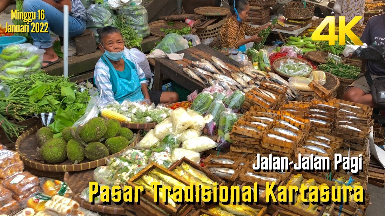Suasana Pasar Kartasura di Pagi Hari 2022 4K Walking