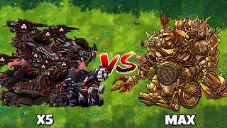 PVZ 1 Fusion 4.0 Challenge!! 5 Plants Fusion VS 500 Obsidian Goblin King Gargantuar - Who will win?