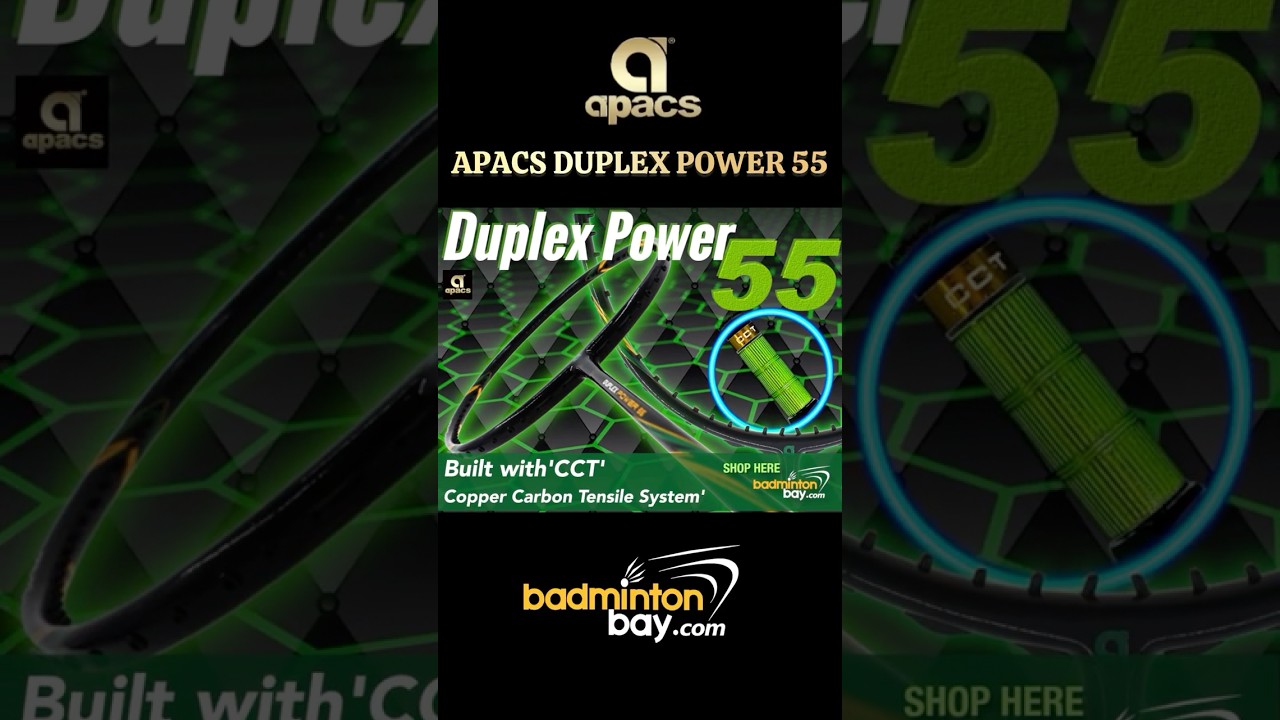 Apacs Duplex Power 55 Black Badminton Racket (10U) Worlds Lightest