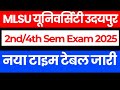 Mlsu 2nd/4th Semester Time Table 2025 extended paper exam date | New Exam Date