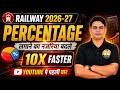 PERCENTAGE NEW TRICKS FOR RAILWAY AND SSC EXAM BY DP SIINGGH #railwayexam #ssc2026 #tricks