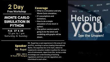 Workshop on Monte Carlo Simulation in Python - Session 1