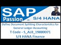 Define Document Splitting Characteristics for General Ledger Accounting | T Code - S_AL0_19000071