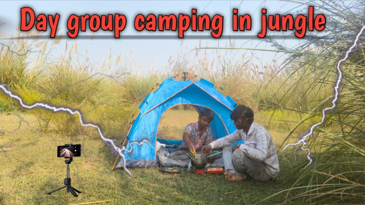 Holiday group camping cooking video/ in jungle 🏕️