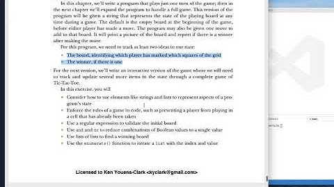 Tiny Python Projects: Ch 21 Pt 1 (Tic-tac-toe intro)