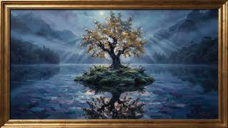 The Perfect Wallpaper For Your Tv : Golden Tree Reflection Gold Frame 4K — 6 Hour Silent Screensaver screenshot 5