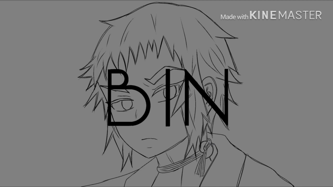 鬼滅の刃　獪岳で【bin】手描き　フル