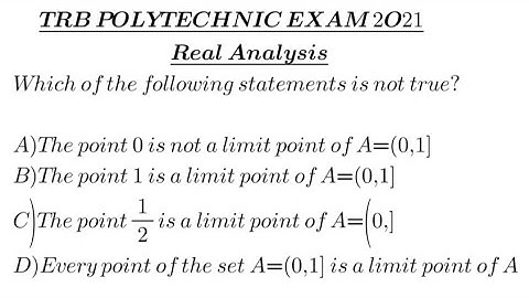 Limit point | neighbourhood of a point | Real analysis | trb polytechnic exam 2021