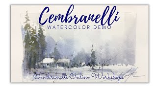 Make your Own Holiday Card 6, Watercolor Demo, Snow.