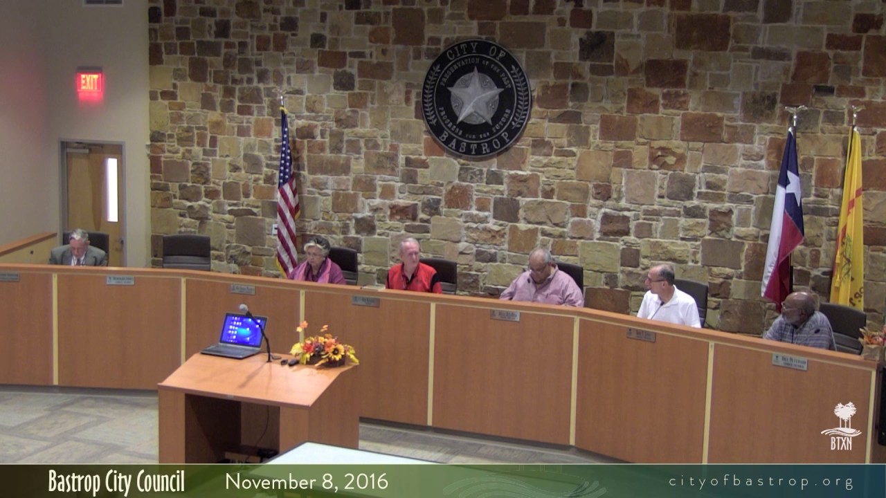 Bastrop CIty Council November 8, 2016 YouTube