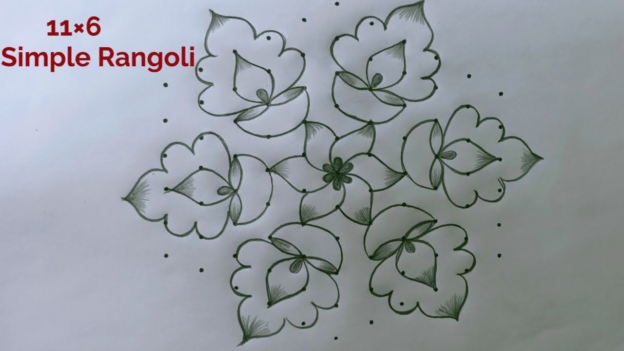 Easy Karthigai Deepam Rangoli Design 11×6 🌺 Karthigai Madham Kolam 2025 🌺 Muggulu 🌺Beautiful Rangoli