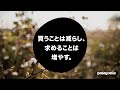 買うことは減らし、求めることは増やす：パタゴニア