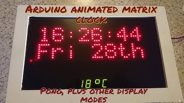 Arduino LED clock with Pong game animations and other modes