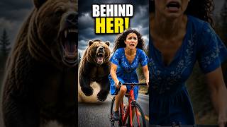 Bear chases cyclist girl in terrifying mountain encounter #bearchase #wildlifeencounters #closecall