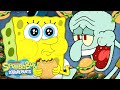 SpongeBob Characters Eating Krabby Patties in Bikini Bottom! 🍔 | SpongeBob