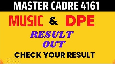🔴DPE and Music Result Out// Master cadre//#mastercadre2022 #sciencemastercadre