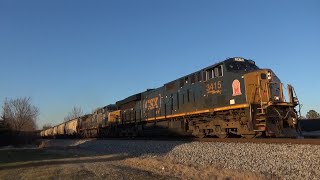 CSX Georgia Road Patch 3415 Leads Very Late Loaded Grain G507-12 on 2/14/22