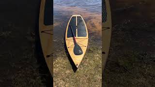 The Wombat and Cutwater plywood SUPs hanging out lakeside on a family paddle to the beach. 🤙🤙🤙