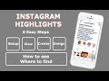 INSTAGRAM HIGHLIGHTS - 6 STEPS HOW TO SETUP | CREATE | VIEW & DESIGN