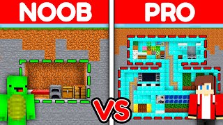 JJ And Mikey NOOB TINY BUNKER vs PRO GIANT BUNKER Build Battle in Minecraft Maizen