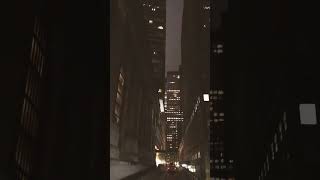 Driving at night through Manhattan New York City