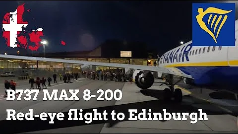 4K Video | Ryanair B38M | Copenhagen to Edinburgh
