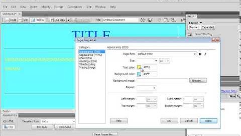How to Format webpage background colours in Dreamweaver CS4