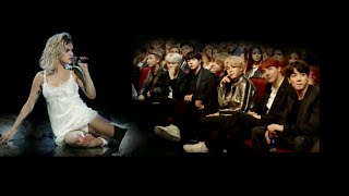 BTS reaction to Selena Gomez (wolves performance) 2017 blurry video to avoid copyright