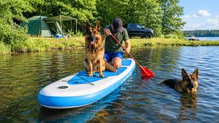 A PEACEFUL DAY BY THE LAKE | Camping with My 2 Dogs 🐶🐶