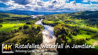 Ristafallet Waterfall in 4K - Ristafallet Waterfall in The Western Part of Jamtland, Sweden