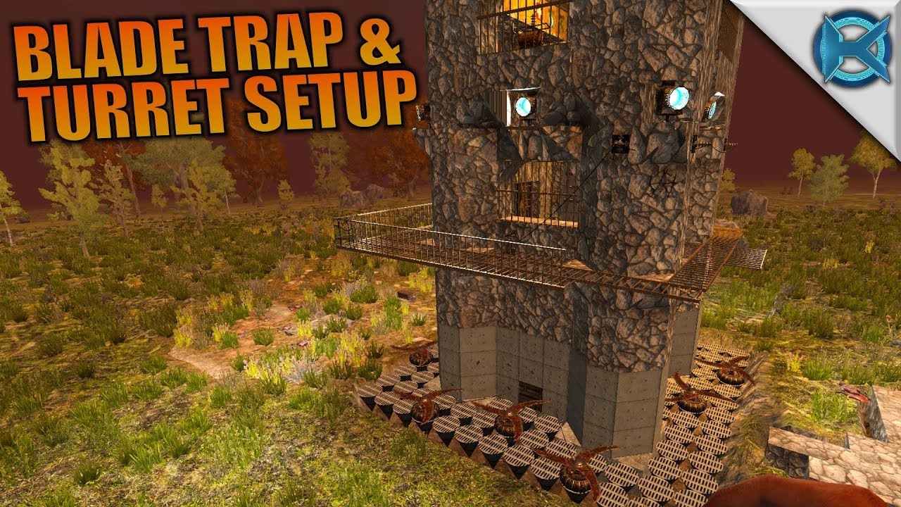 Blade Trap Turret Setup 7 Days To Die Let S Play Gameplay Alpha 16 S16 4e24 Youtube