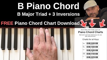 B Chord Piano | B Major Triad + Inversions Tutorial + FREE Chord Chart