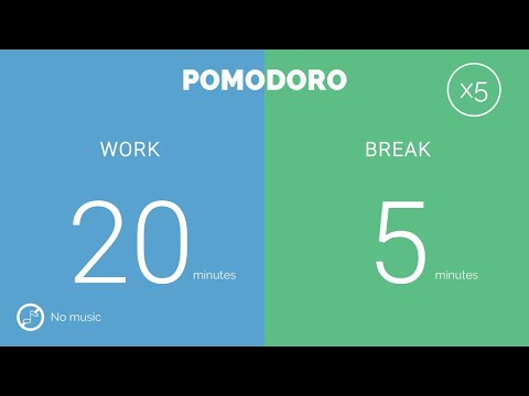 20 5 Pomodoro Timer - 2 Hours Study || No Music - Study For Dreams - Deep Focus - Study Timer