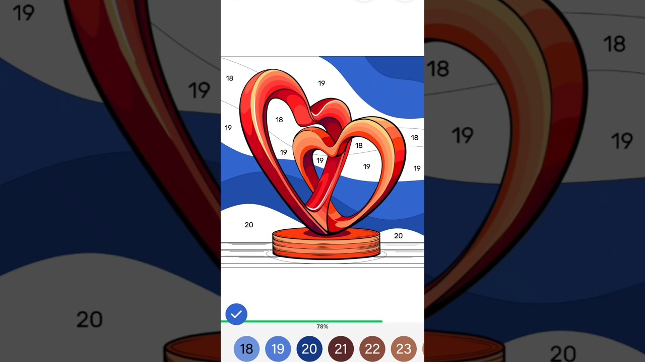 Abstract Double Heart Painting 