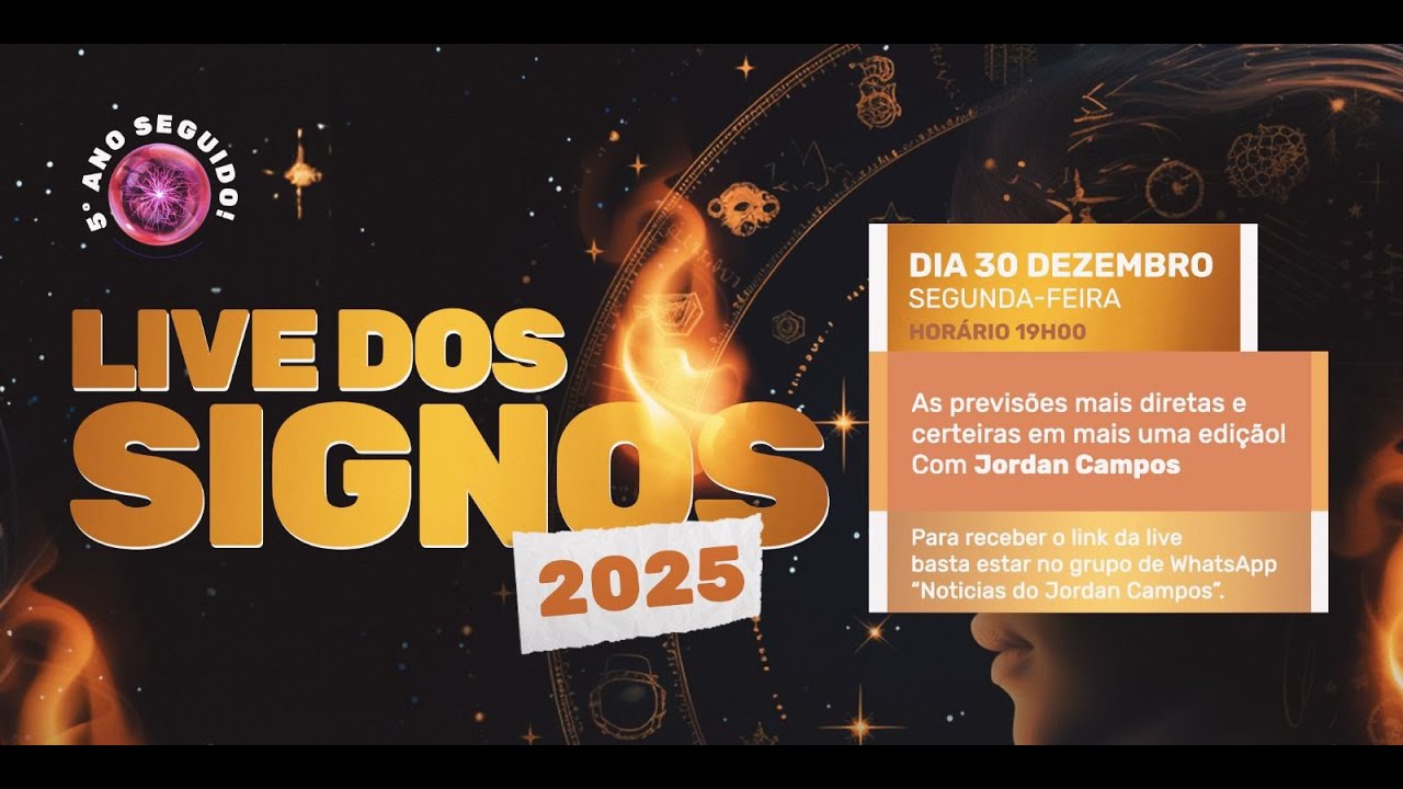 Live Previsão dos Signos 2025 - Jordan Campos