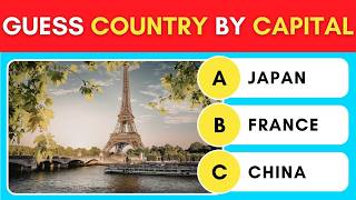 Guess the COUNTRY by its Capital | 50 Countries Quiz 🚩
