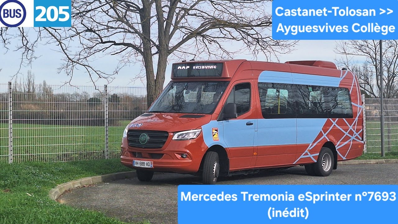 Tisséo — Ligne 205 de Castanet-T. à Ayguesvives Coll. — Mercedes Tremonia eSprinter n°7693 (inédit)