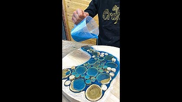 Natural Wood Slices Epoxy Coffee Table