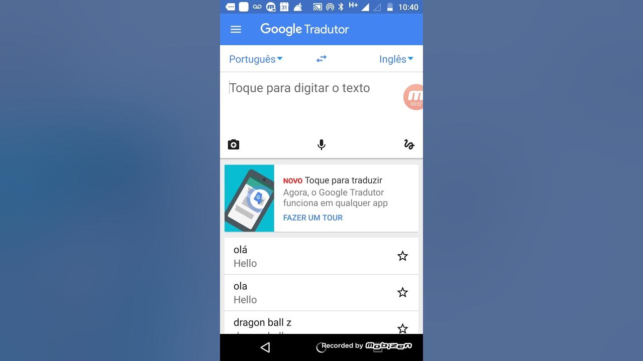 Digitando coisas aleatórias no Google Tradutor 