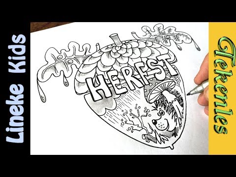 Welp Leren tekenen! Zo teken je Herfst DOODLE Tekening in stappen - YouTube KD-32