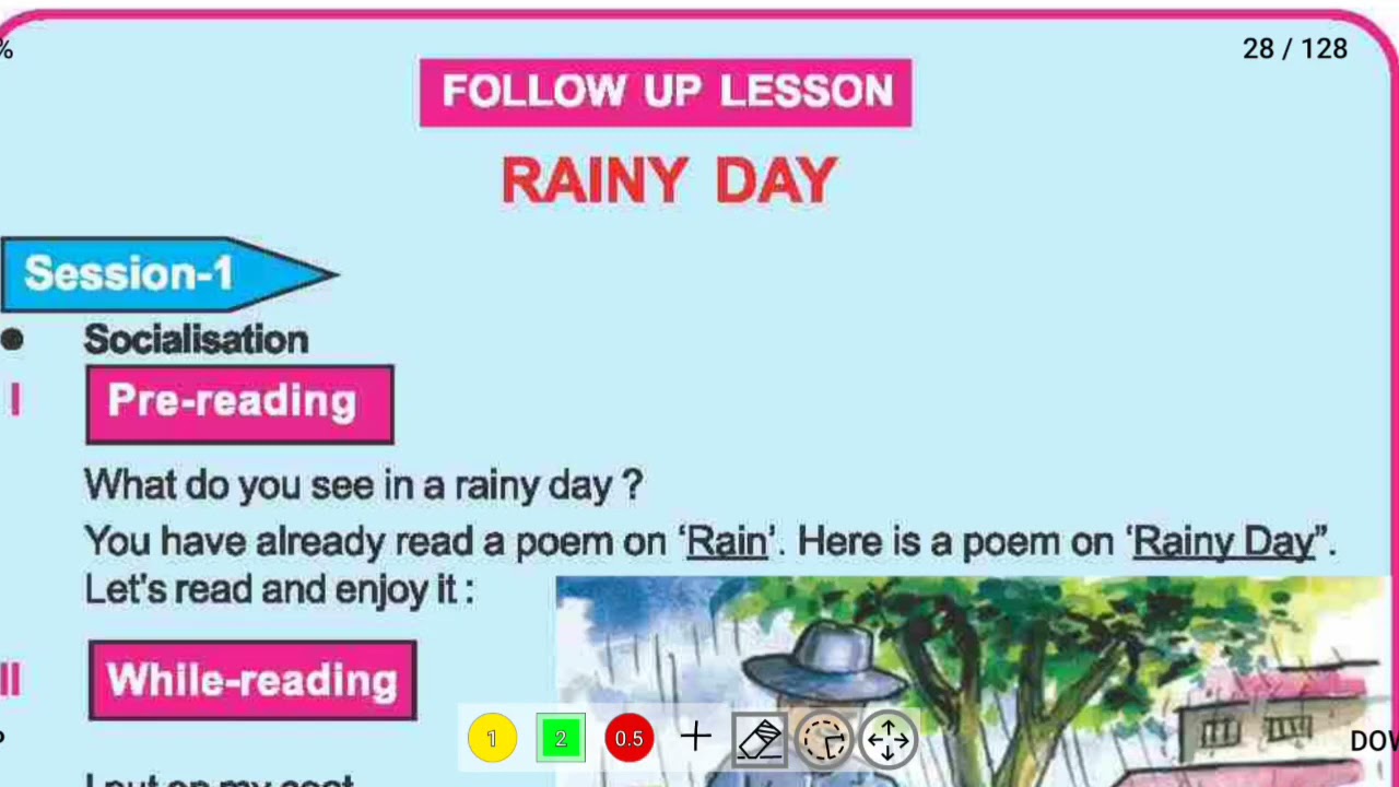 "Rainy day" class -5 english study with questions answers discussion