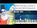 Aqua - Barbie Girl - Piano Tutorial + SHEETS