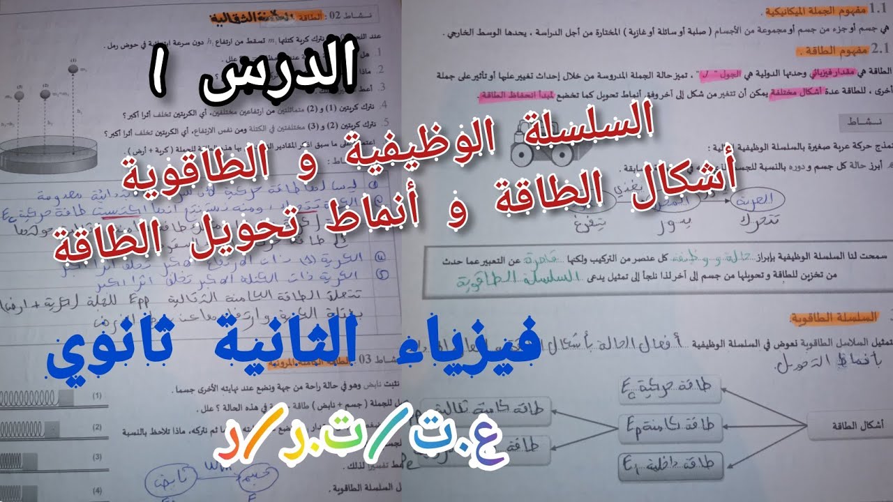 الدرس الأول فيزياء ثانية ثانوي_المقاربة الكيفية لطاقة جملة وانحفاظها لجميع الشعب العلمية (ع.ت/ت.ر/ر)